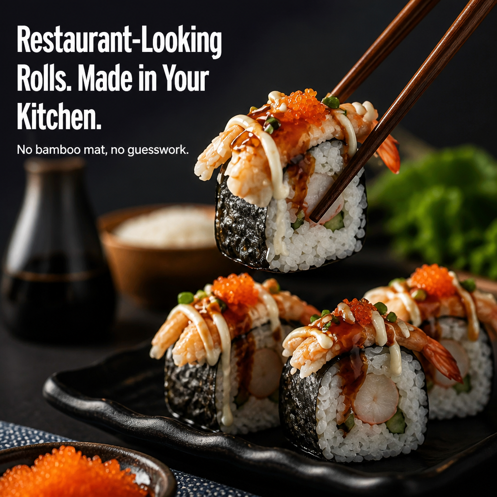 Sushi RollEase — Připravte doma během několika minut čisté a rovnoměrné sushi bez podložky - Esilora