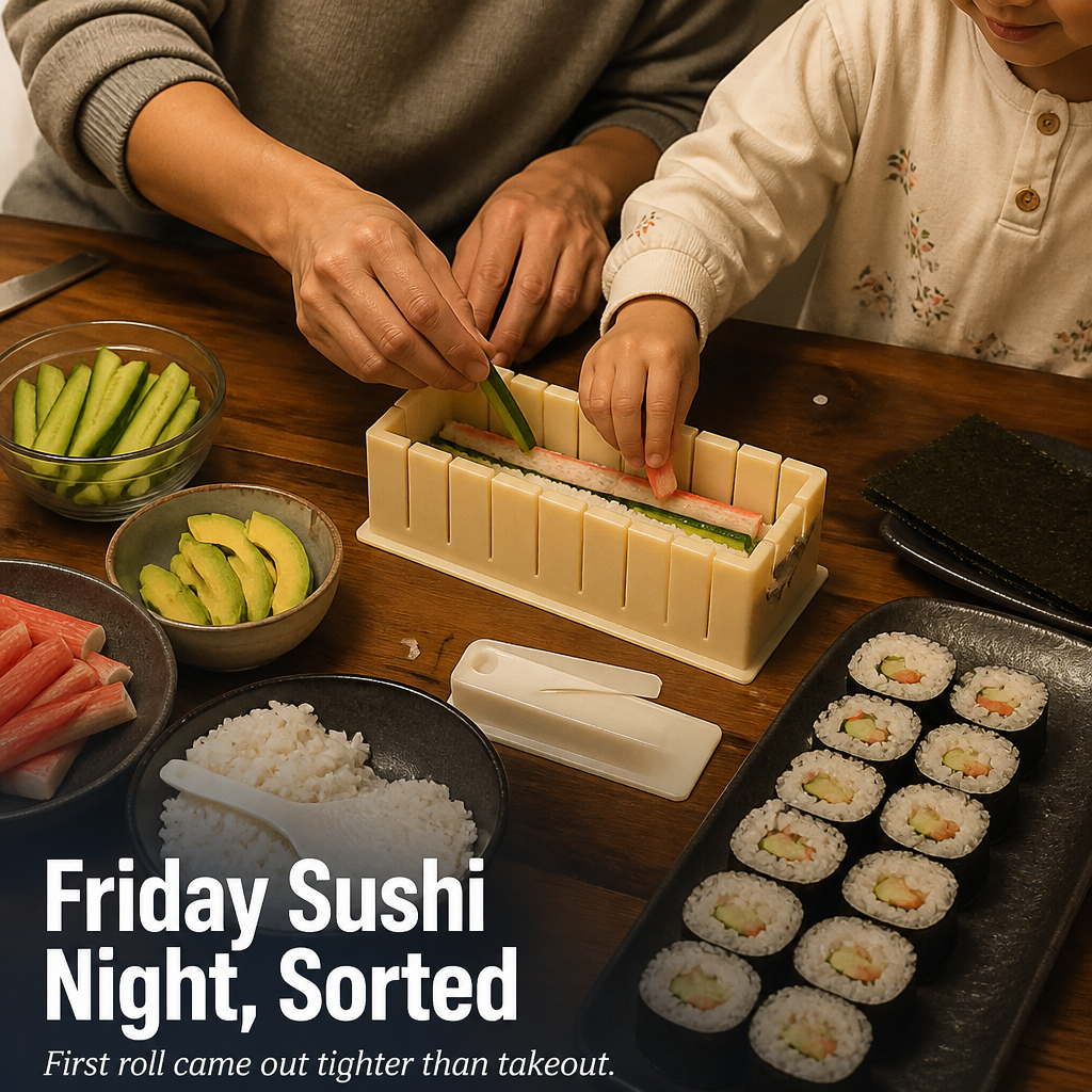 Sushi RollEase — Připravte doma během několika minut čisté a rovnoměrné sushi bez podložky - Esilora