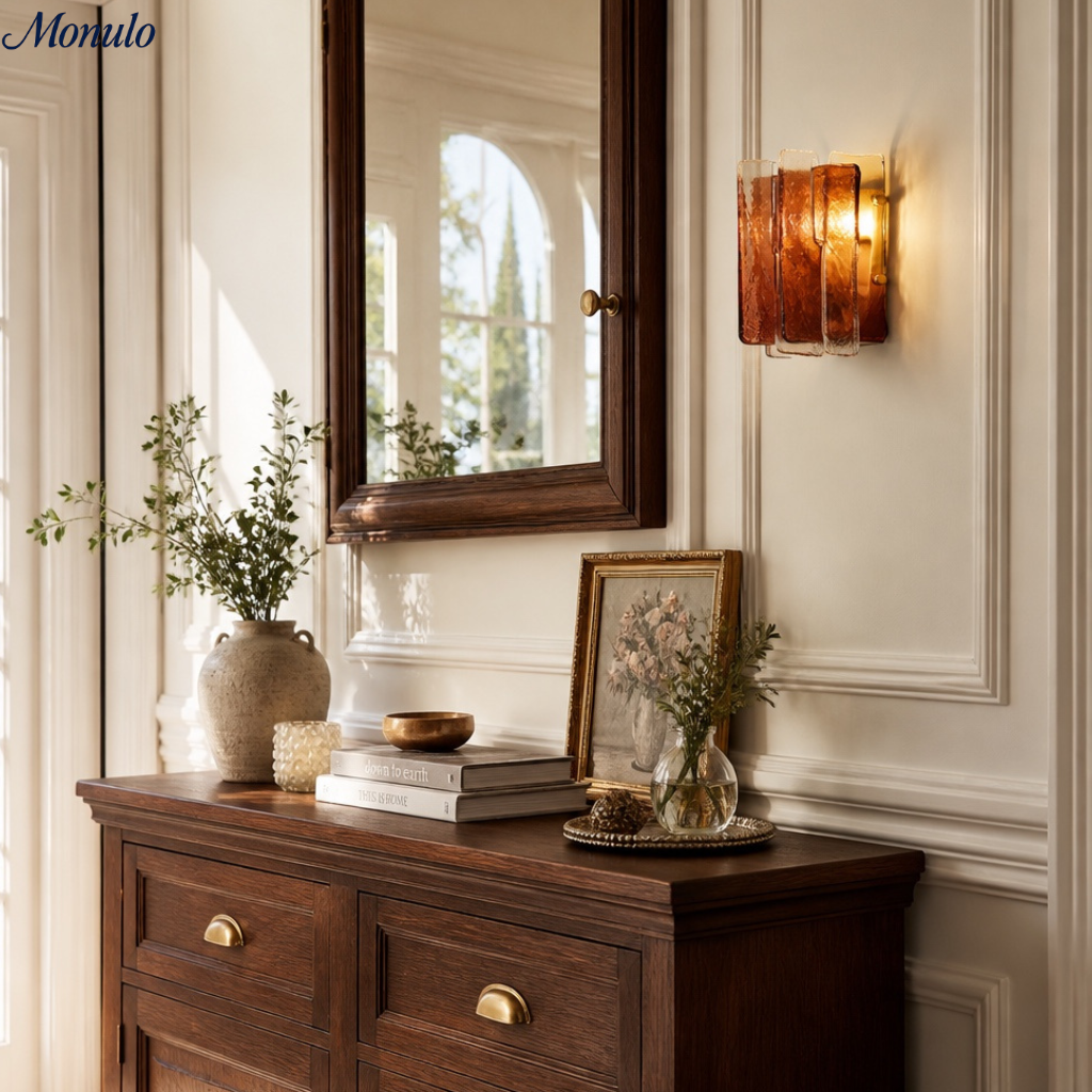 Verdura Architectural Wall Mounted Lamp with Glass Panel Design | Esilora