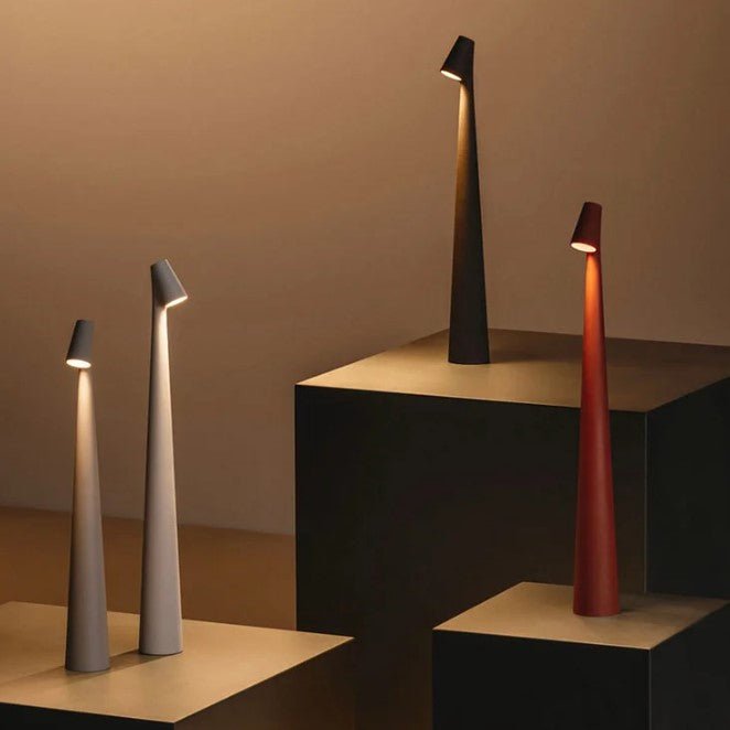 Aluminum LED Table Lamp — Battery Powered, Modern Design