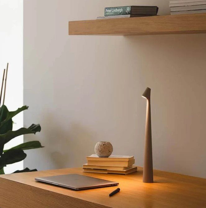 Aluminum LED Table Lamp — Battery Powered, Modern Design