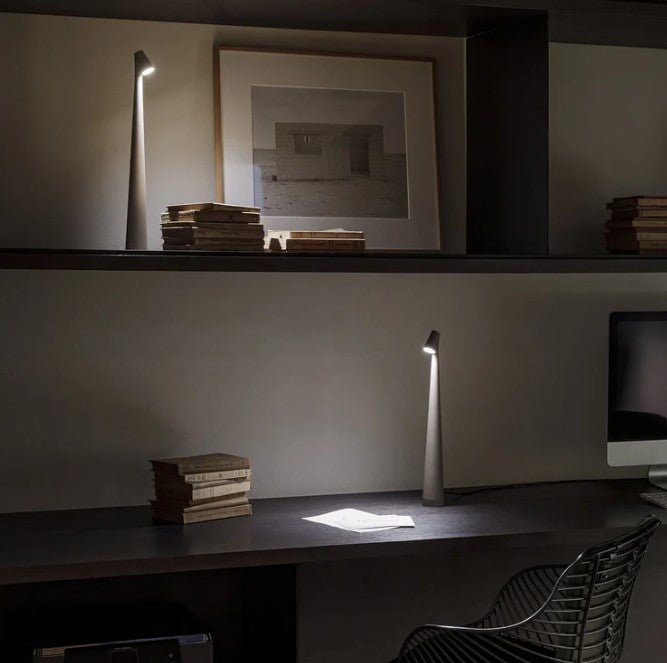 Aluminum LED Table Lamp — Battery Powered, Modern Design