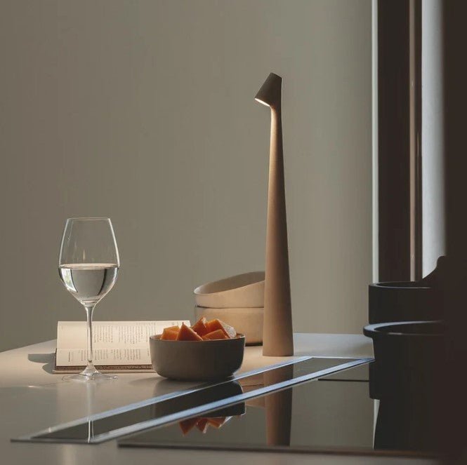 Aluminum LED Table Lamp — Battery Powered, Modern Design