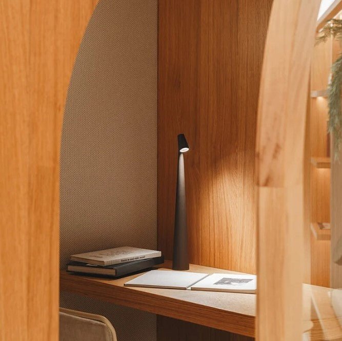 Aluminum LED Table Lamp — Battery Powered, Modern Design