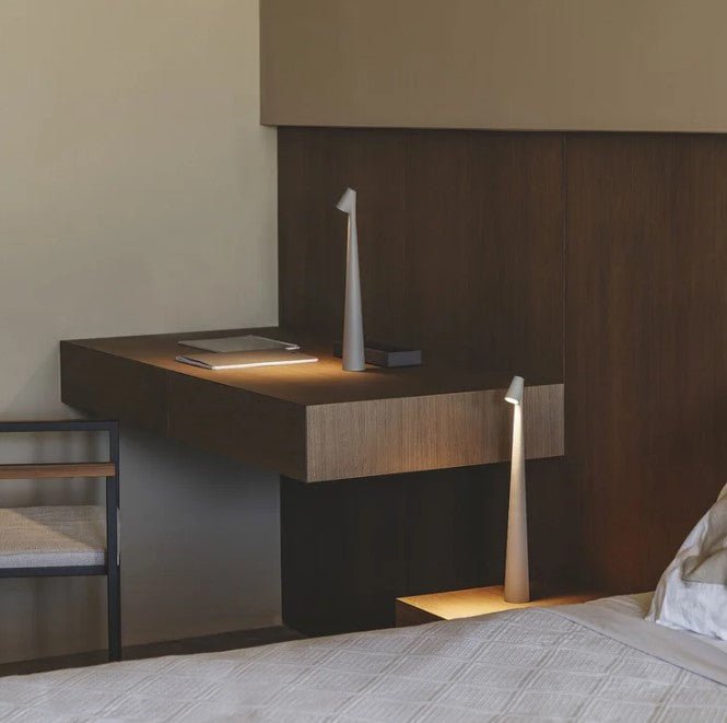 Aluminum LED Table Lamp — Battery Powered, Modern Design
