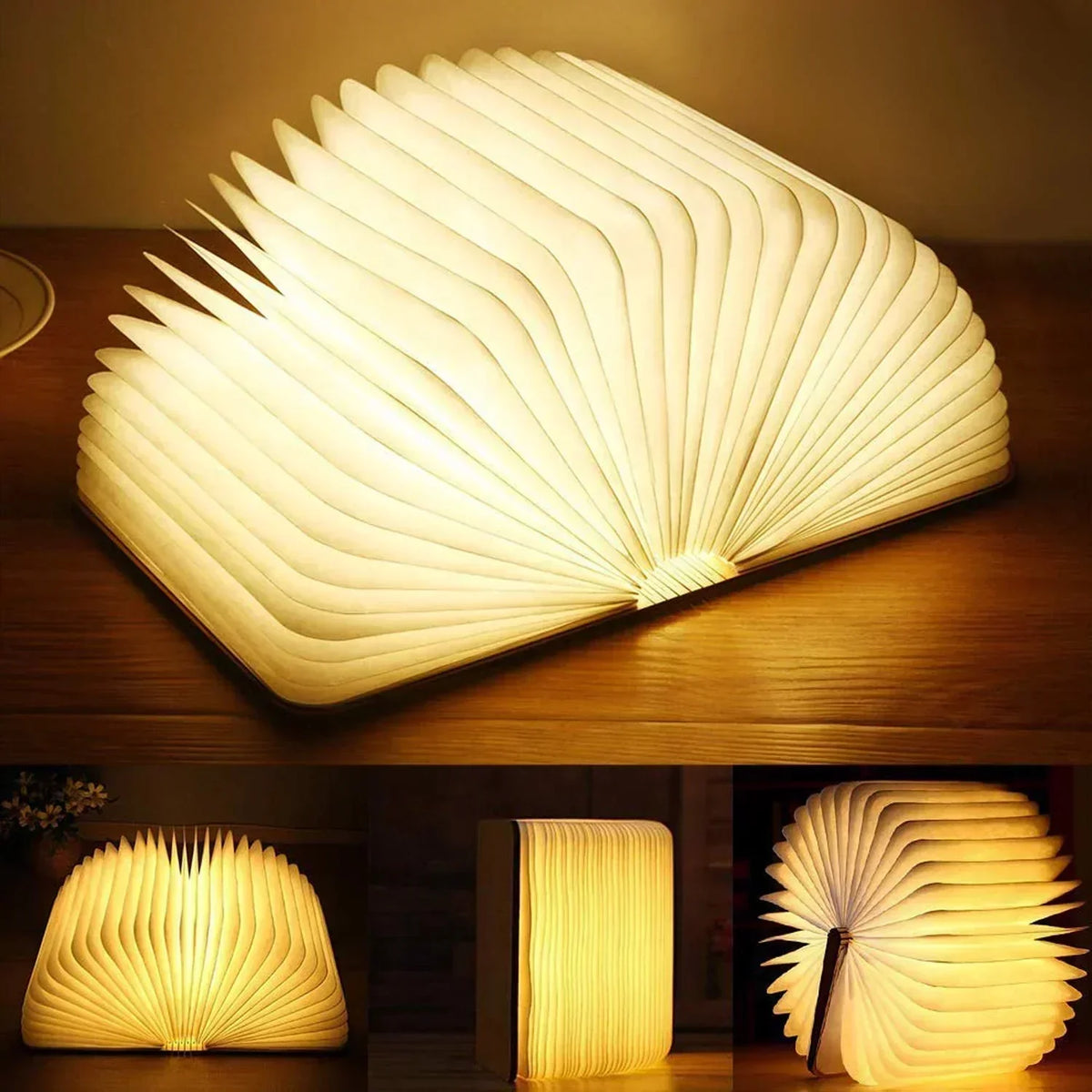Foldable Wooden LED Book Light