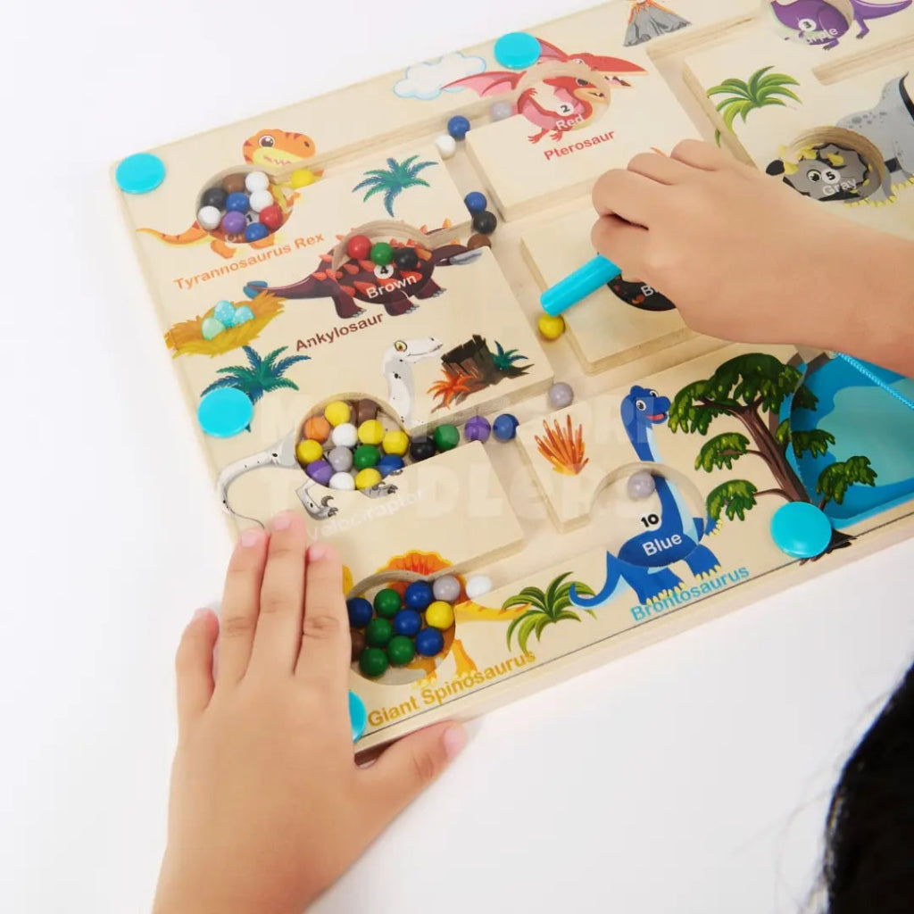 Interaktives Dinosaurier-Lernspiel mit Labyrinth und Magnetstift