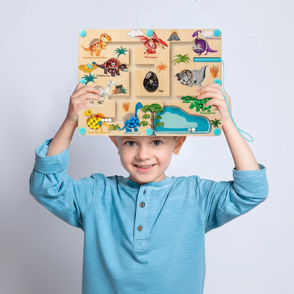 Interaktives Dinosaurier-Lernspiel mit Labyrinth und Magnetstift