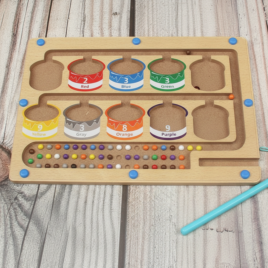 Jucărie educativă tip labirint magnetic — Concentrare și coordonare mână-ochi
