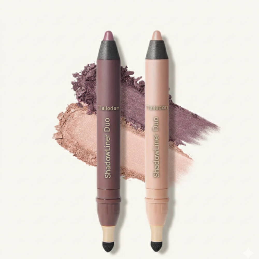 Vattenfast eyeliner- och ögonskuggspenna med två ändar – enkel att applicera, lång hållbarhet