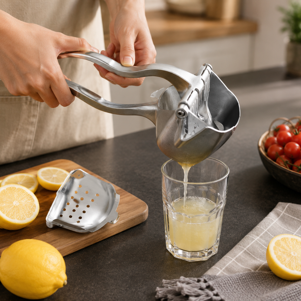 Ruční pákový lis na citrusy — citrony, limetky a pomeranče