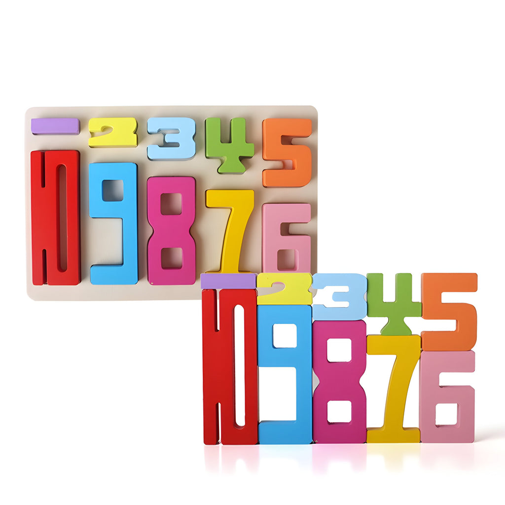 Set de cuburi numerice interconectabile din lemn
