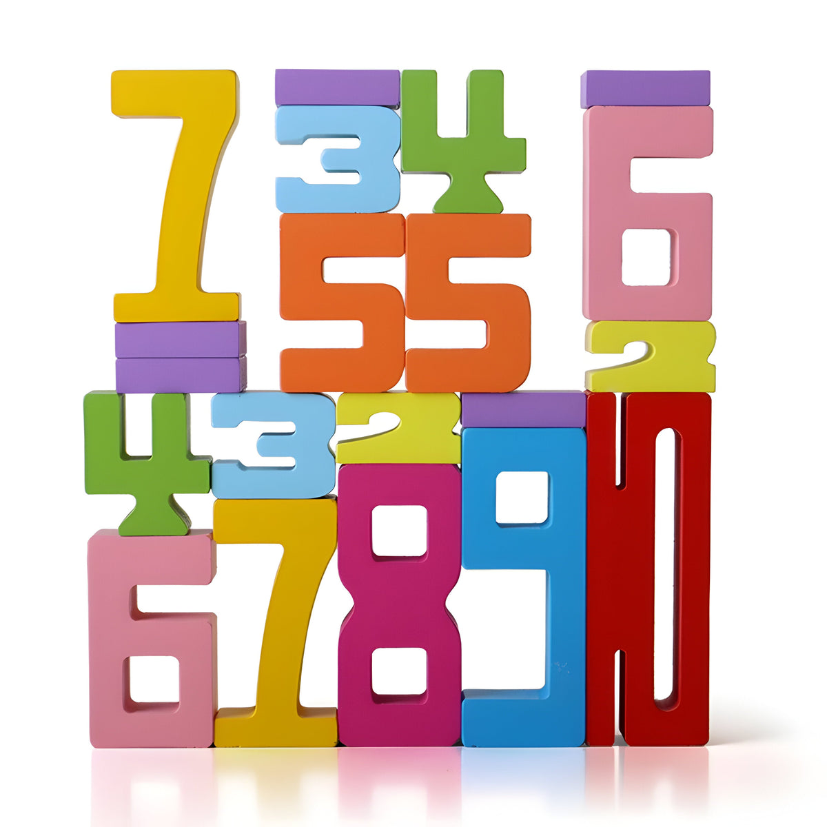 Set de cuburi numerice interconectabile din lemn