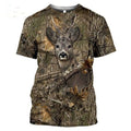 Camiseta de manga corta con estampado de fauna silvestre para hombre, diseño de camuflaje 3D - Esilora