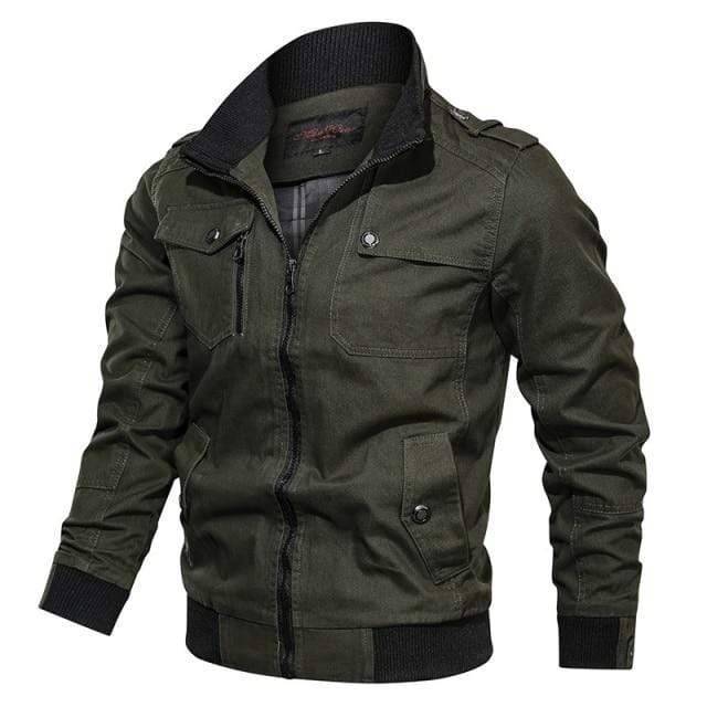 Pilot Style Bomber Jacket for Men with Cargo Pockets - Esilora