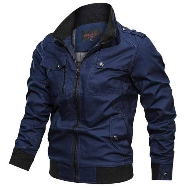 Pilot Style Bomber Jacket for Men with Cargo Pockets - Esilora