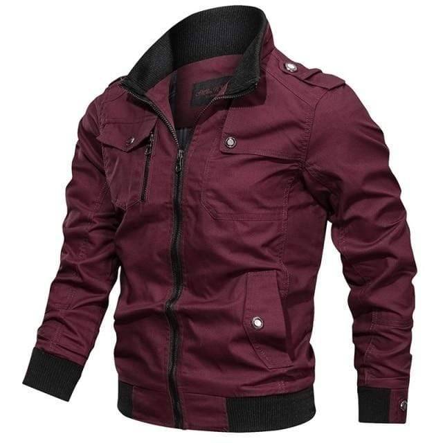 Pilot Style Bomber Jacket for Men with Cargo Pockets - Esilora