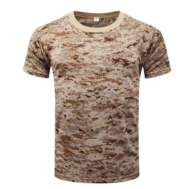 Camiseta de secado rápido con cuello redondo para hombre, de camuflaje: ideal para actividades al aire libre - Esilora