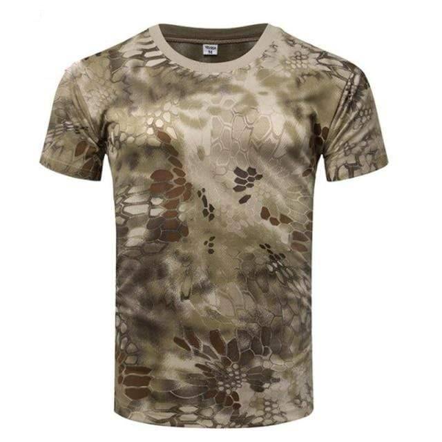 Camiseta de secado rápido con cuello redondo para hombre, de camuflaje: ideal para actividades al aire libre - Esilora