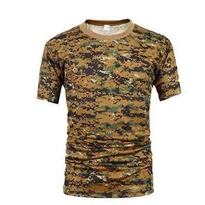 Camiseta de secado rápido con cuello redondo para hombre, de camuflaje: ideal para actividades al aire libre - Esilora