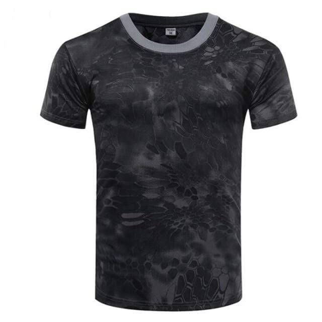 Camiseta de secado rápido con cuello redondo para hombre, de camuflaje: ideal para actividades al aire libre - Esilora