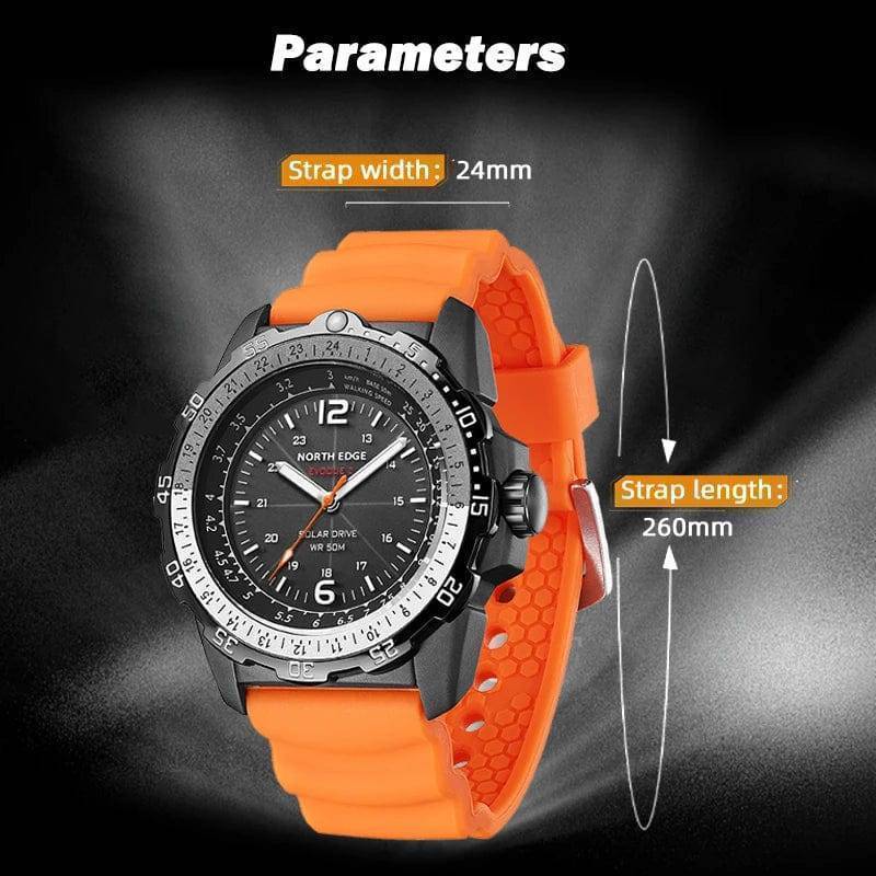 Solar-Powered Sports Watch for Men - Waterproof Design - Esilora