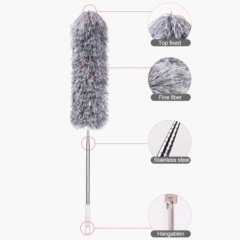 Telescoping Microfiber Duster Pole – 282 cm Adjustable Reach