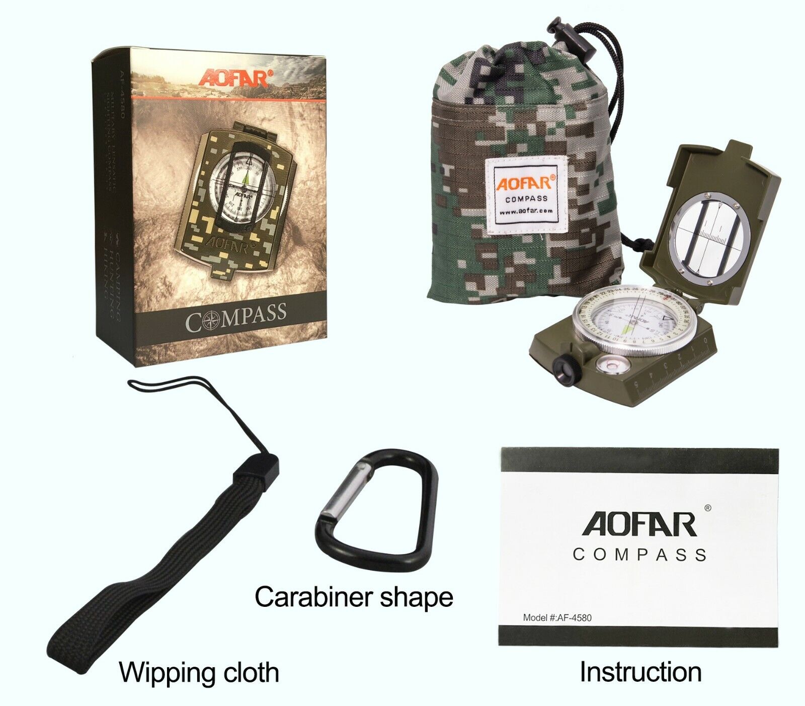 Brújula lensática de navegación para exterior: herramienta de orientación de grado militar - Esilora