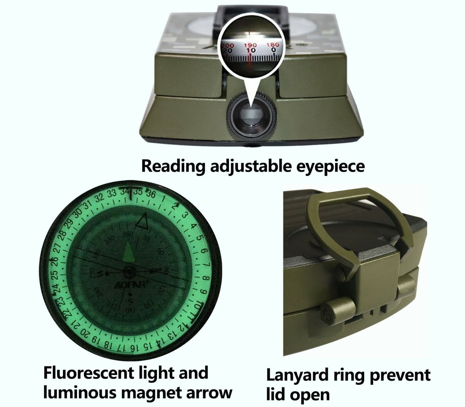 Outdoor Navigation Lensatic Compass – Military-Grade Sighting Tool - Esilora