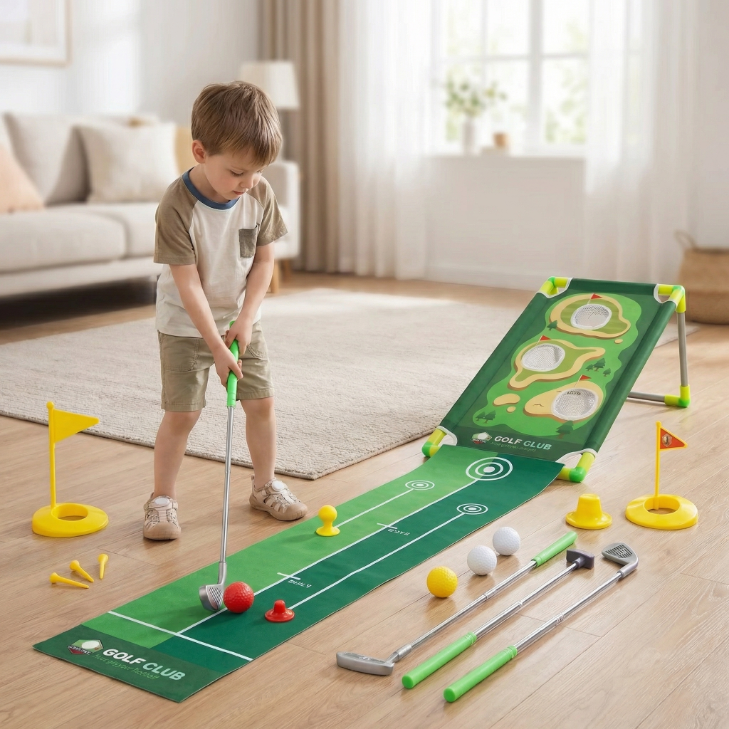 משטח אימון מיני לפוטינג — משטח ירוק נגלל, נוח לנשיאה