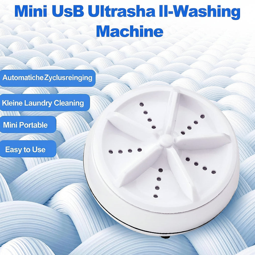 Mini hordozható mosógép — ultrahangos technológia, USB-tápellátás