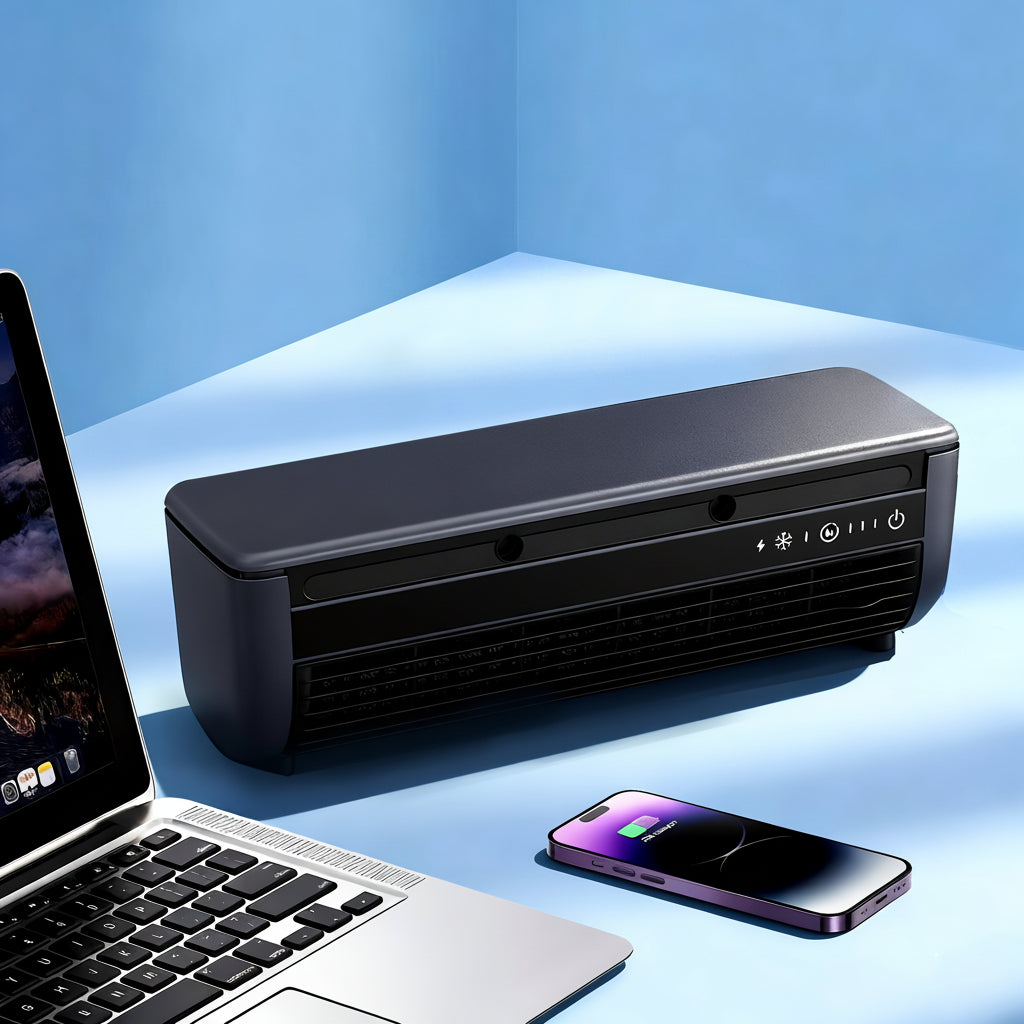 مروحة رذاذ تبريد صغيرة محمولة بمنفذ USB — بطارية بسعة 6000mAh