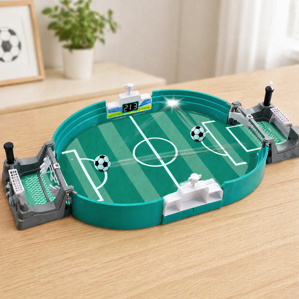 Mini Table Soccer Game Set — Hand Controls, Fully Enclosed Pitch