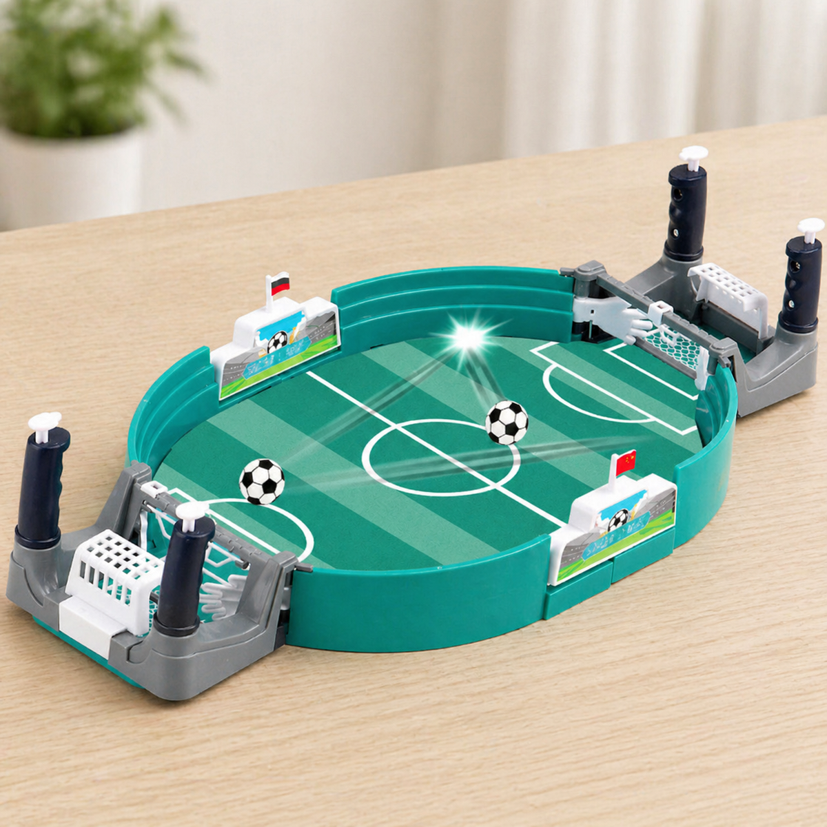 Mini Table Soccer Game Set — Hand Controls, Fully Enclosed Pitch