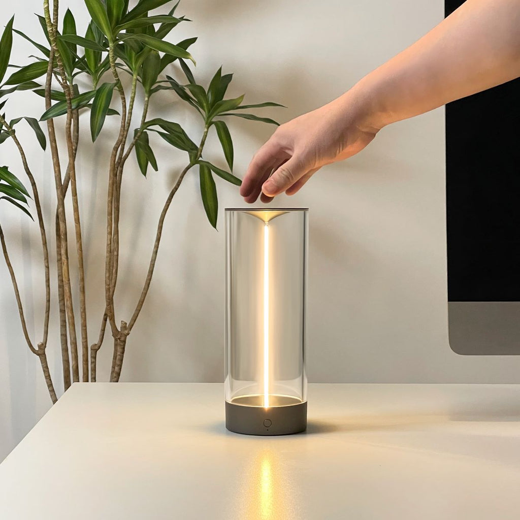 Modern Wireless LED Table Lamp — Dimmable Cylindrical Form
