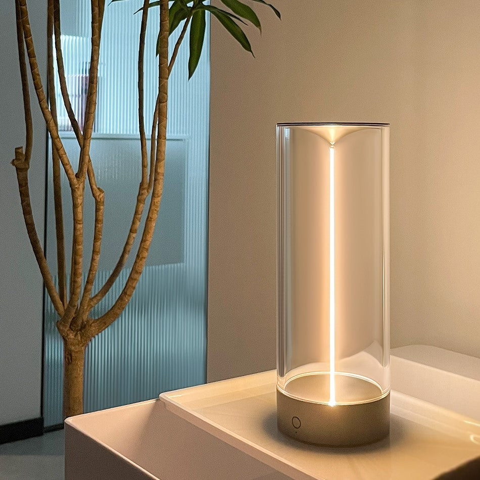 Modern Wireless LED Table Lamp — Dimmable Cylindrical Form