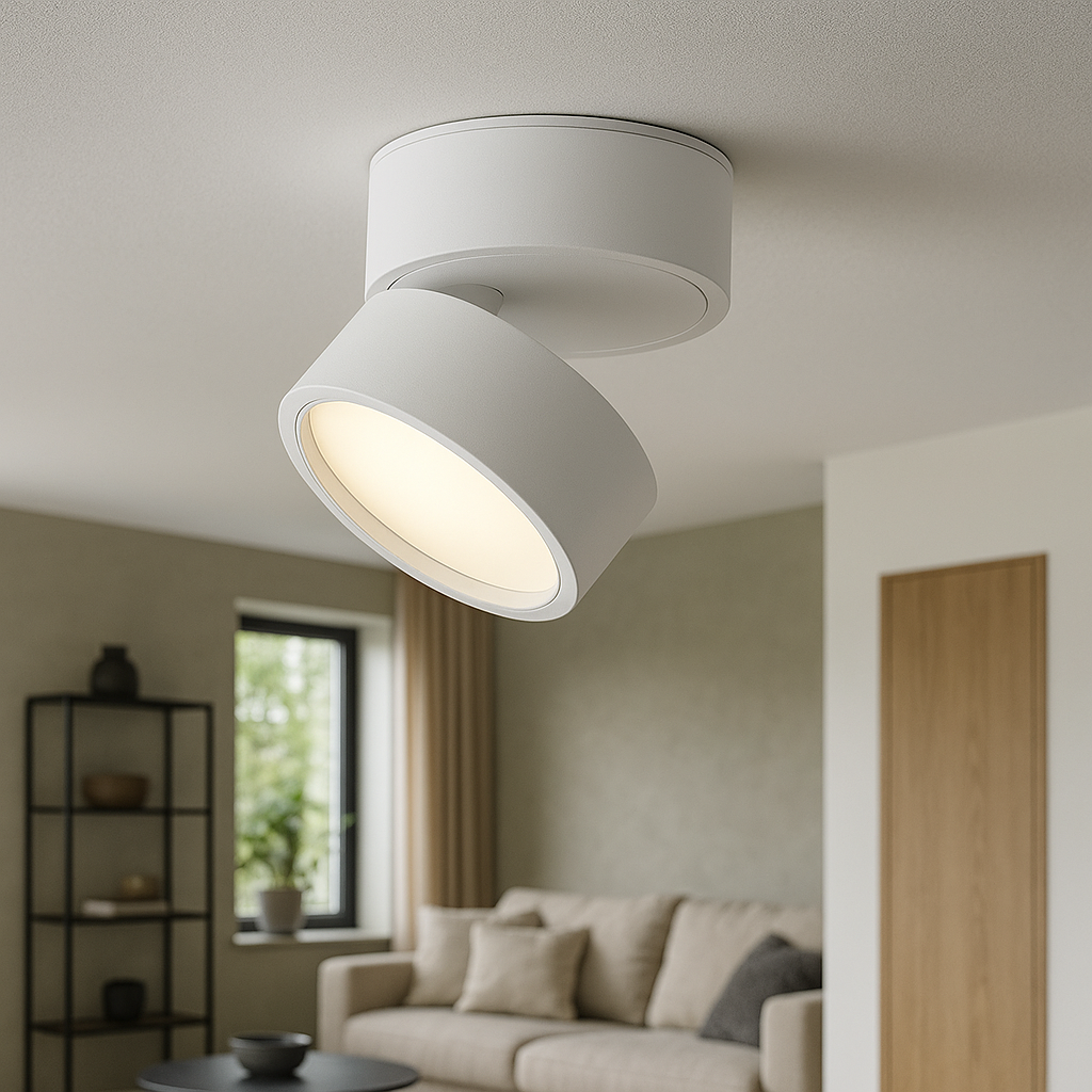 Lampă de tavan LED modernă, rotundă – lumină alb cald 3000K, aluminiu cu profil redus