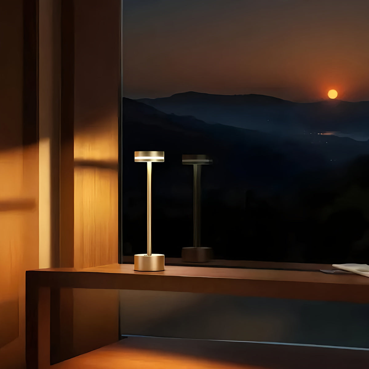 Modern Aluminum LED Table Lamp — Wireless & Dimmable