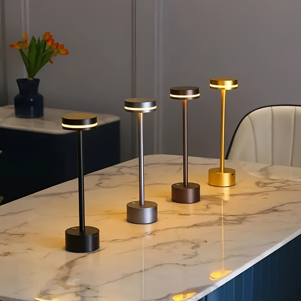 Modern Aluminum LED Table Lamp — Wireless & Dimmable