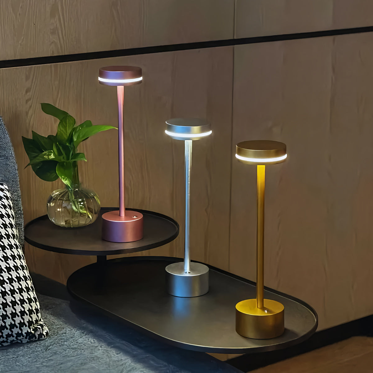 Modern Aluminum LED Table Lamp — Wireless & Dimmable