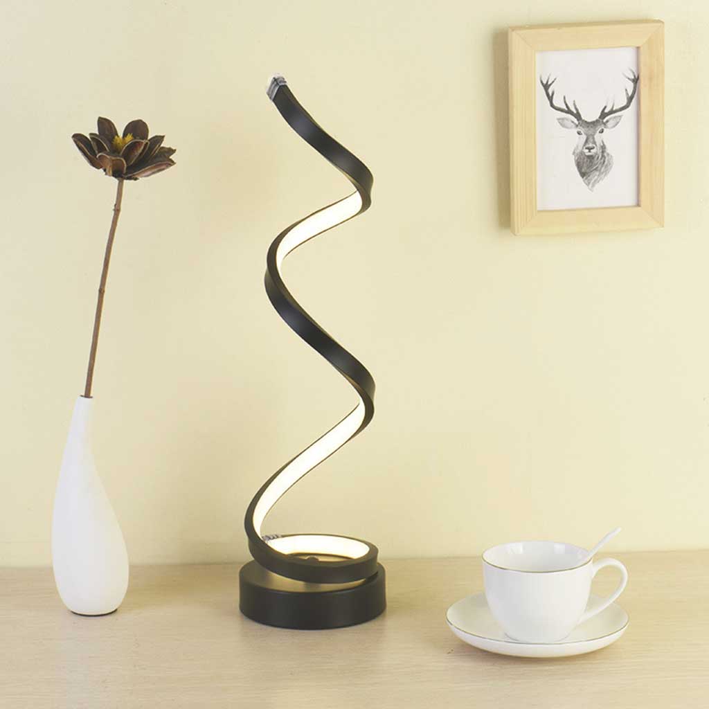 Modern Spiral LED Table Lamp, Fully Dimmable