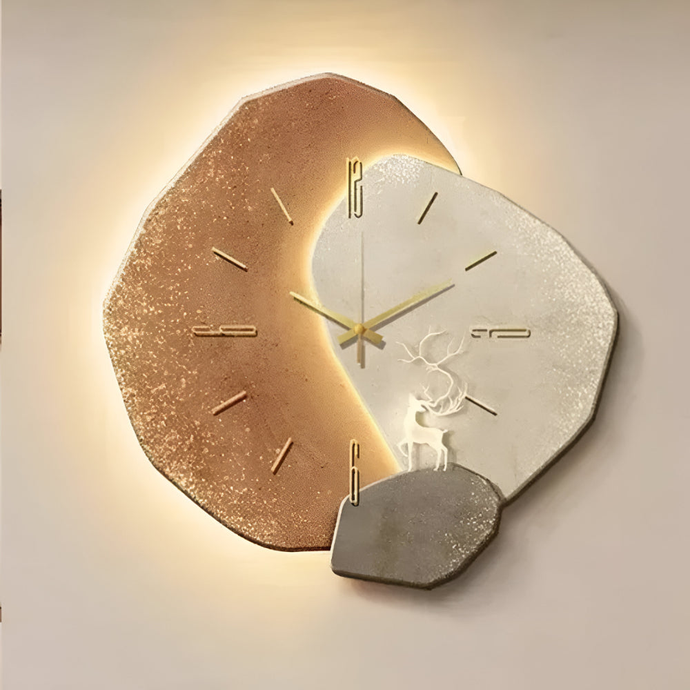 Orologio da parete asimmetrico in cristallo — design d'arte moderna