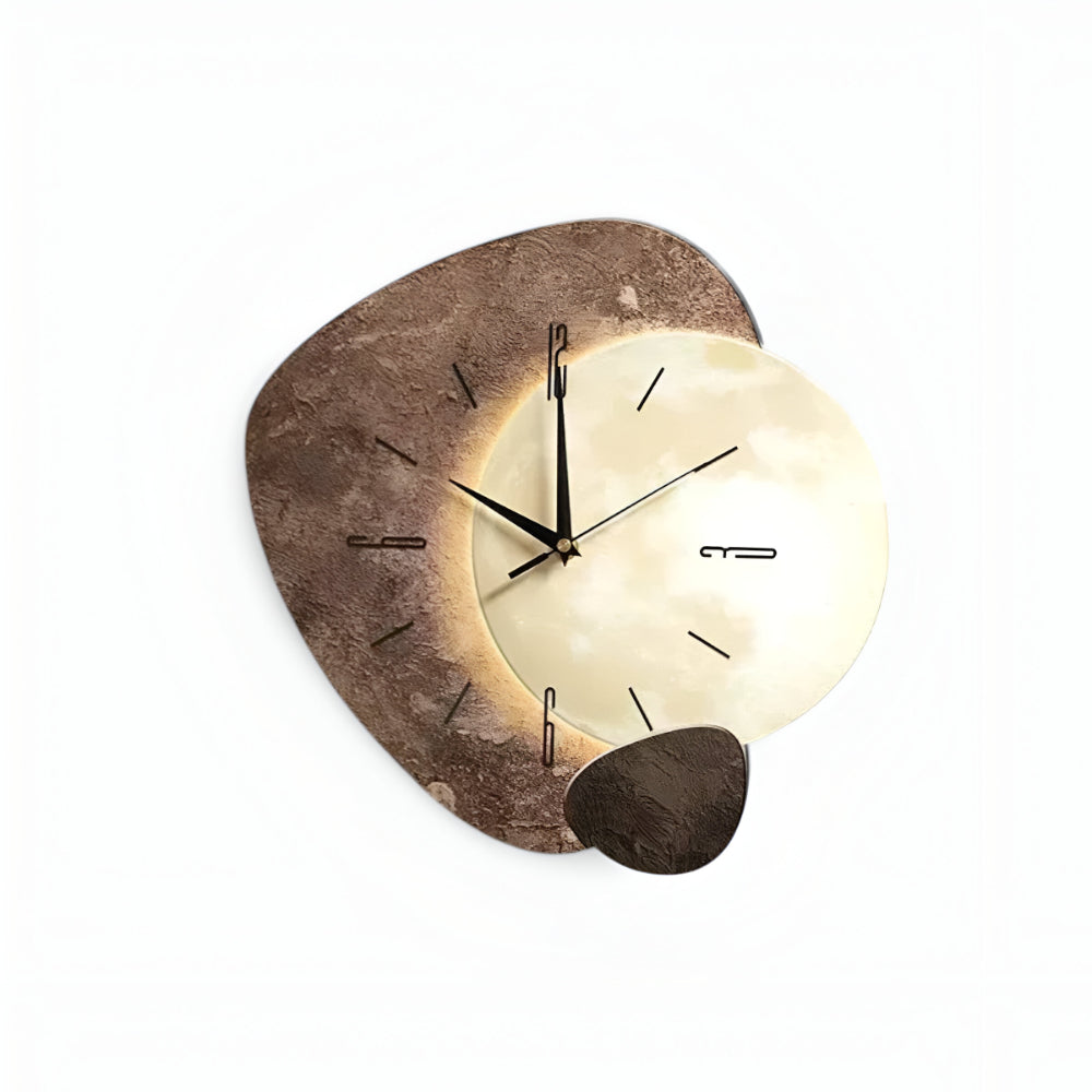 Orologio da parete asimmetrico in cristallo — design d'arte moderna