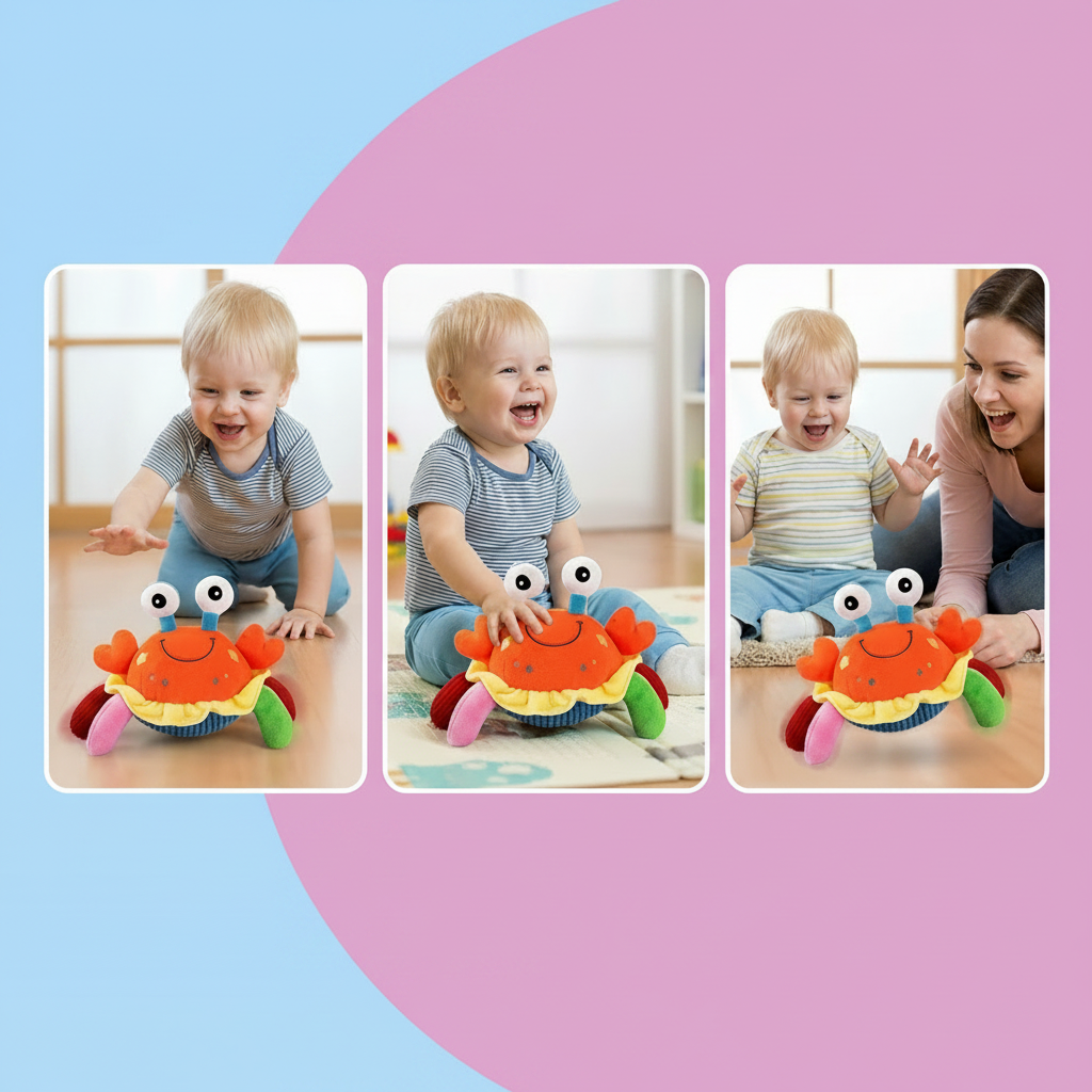 Interactieve muziekkrab die kruipt
