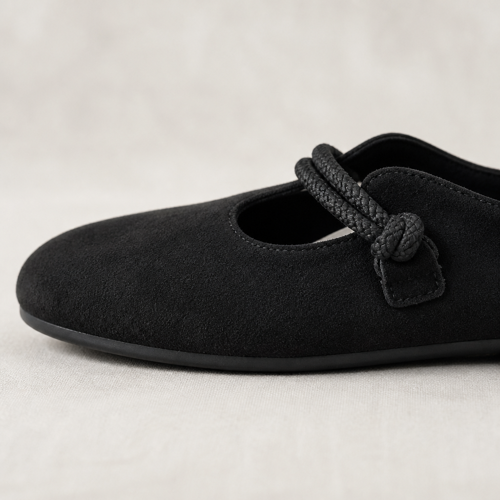 SolaraStep – Slipper-Soft Suede Flats with Rope Tie Detail - Esilora