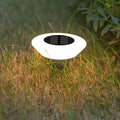 Round LED Solar Light — Weatherproof, Modern Ground-Mount Design