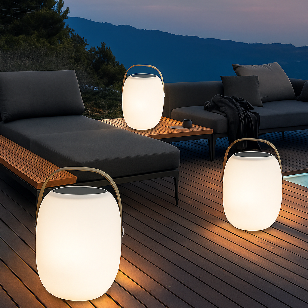Portable Solar LED Lamp — Modern Outdoor Lighting, Plastic Body