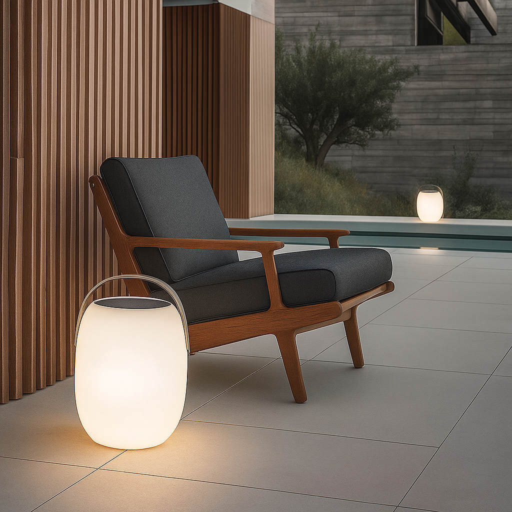 Portable Solar LED Lamp — Modern Outdoor Lighting, Plastic Body
