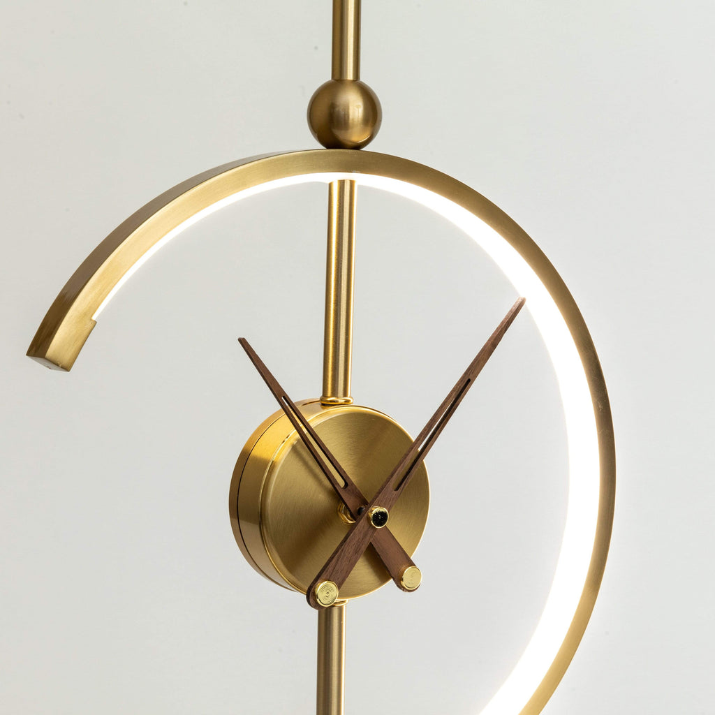 Wood LED Table Lamp — Digital Clock and Charging Station