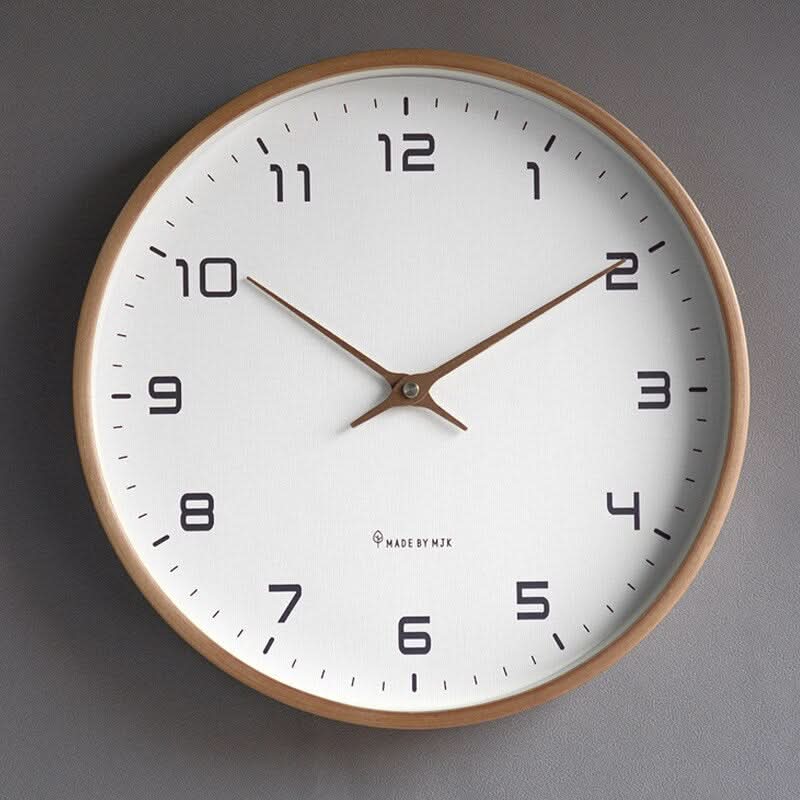 Silent Wooden Wall Clock in Scandinavian Style - Esilora